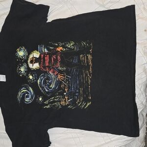 Black Graphic T-Shirt with Artistic Design